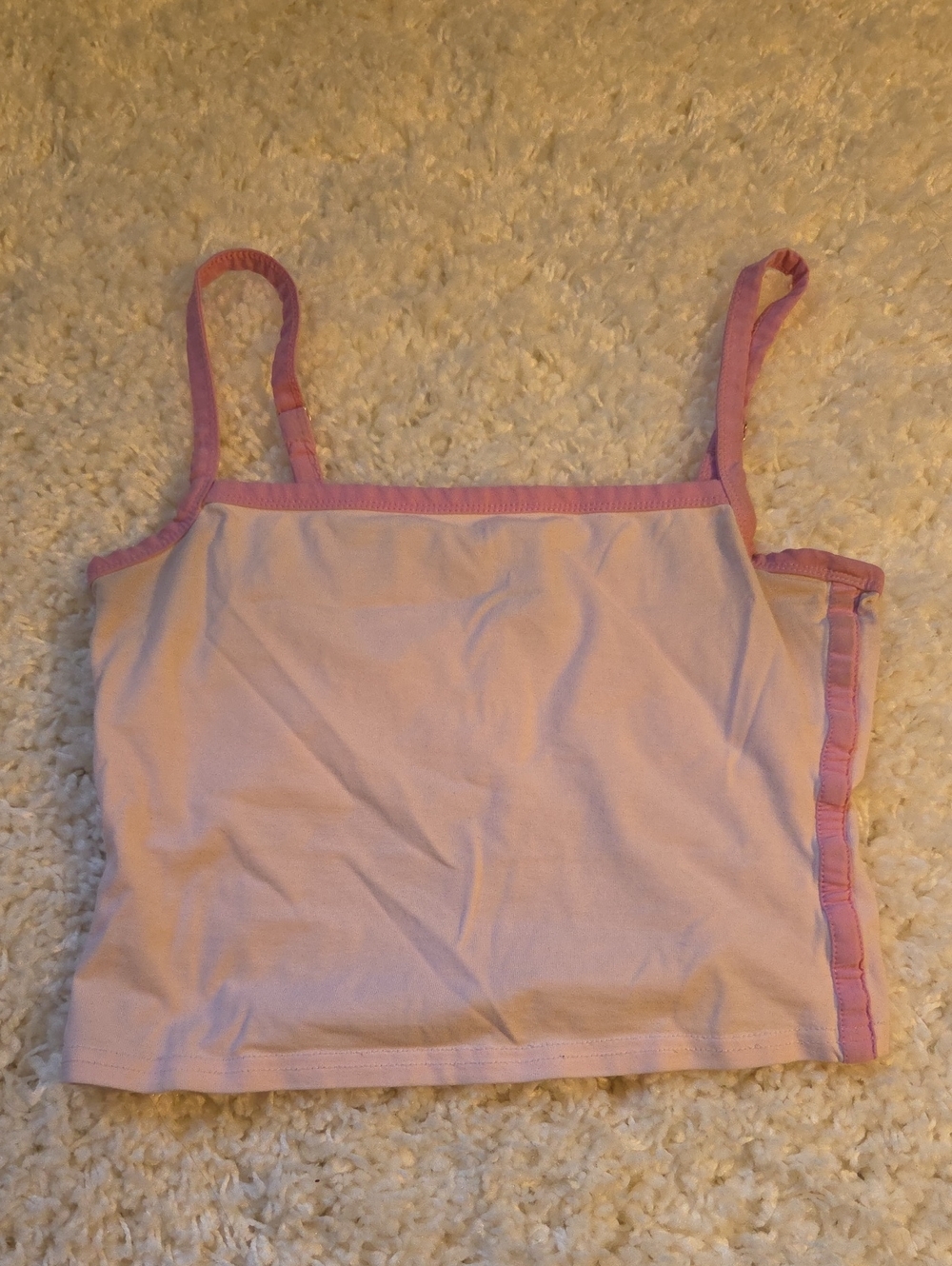 Edikted Women's Pink Tank Cami with Contrast Trim